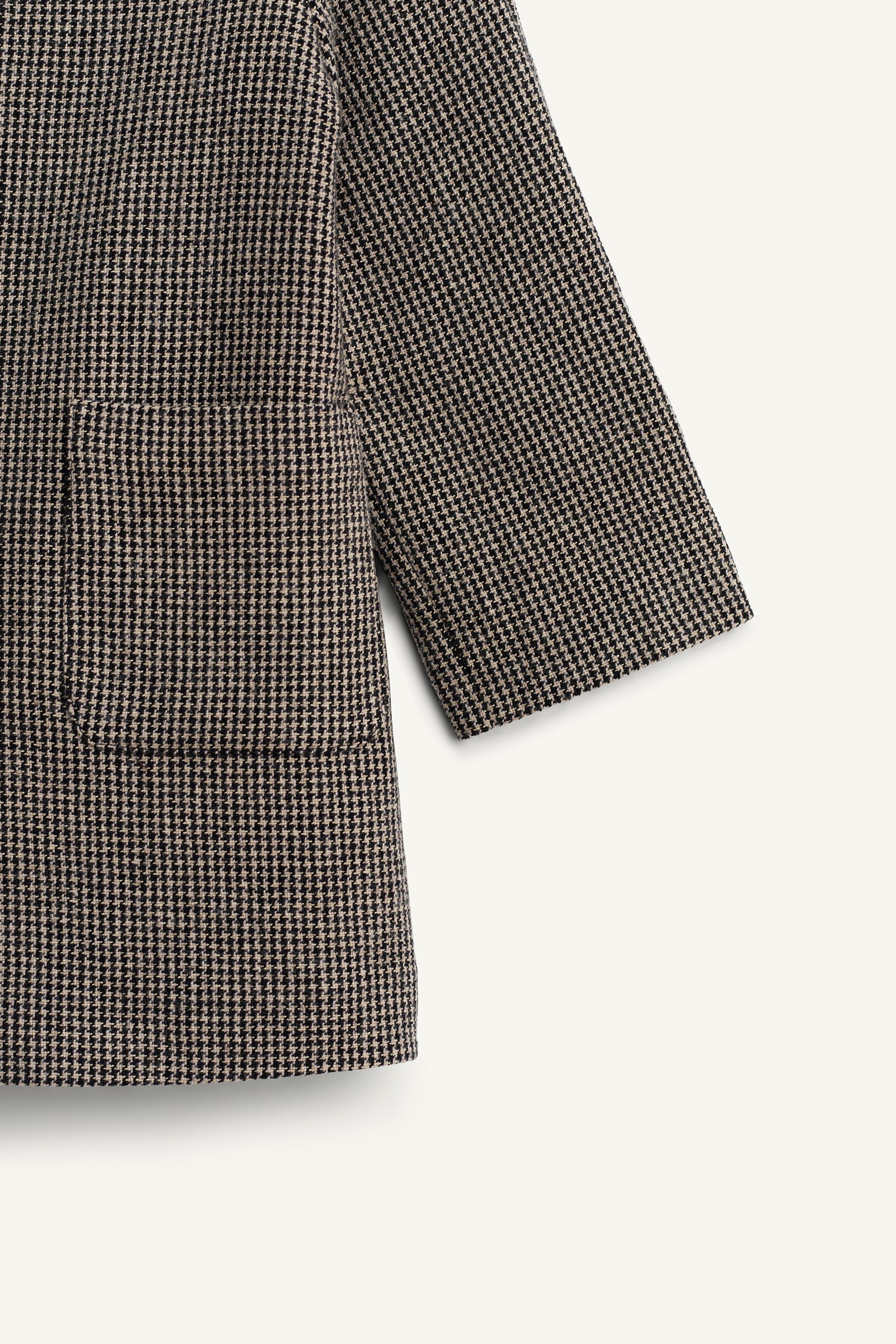 LIMITED EDITION WOOL BLEND HOUNDSTOOTH COAT